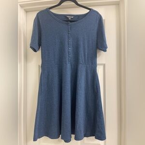 Women’s Toad & Co Tech Samba Henley Dress Heather Blue Size Medium M